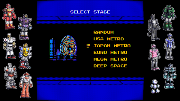 Stage select screen showing JAPAN METRO, which is shot of Yokohama Minato Mirai