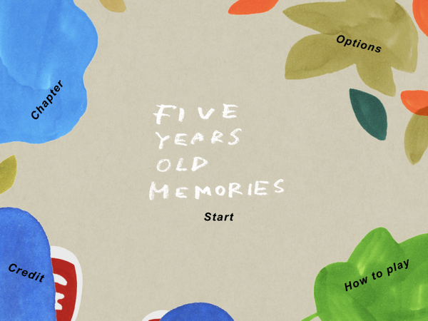 Title screen of Five Years Old Memories by Komitsu